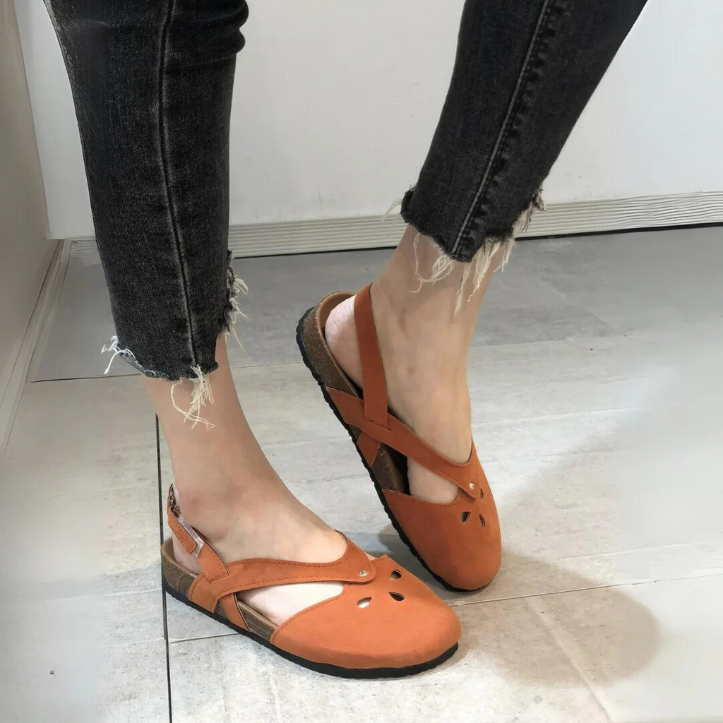 Sandales à talon ouvert orthopédiques pour femmes avec bride croisée