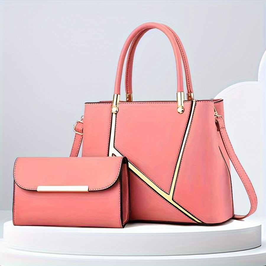 Ensemble de sacs à main pour femmes élégant en 2 pièces avec tote et bandoulière