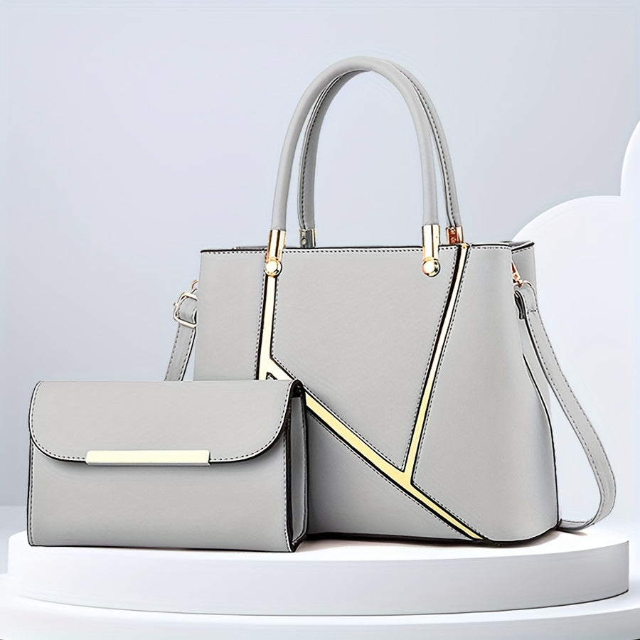 Ensemble de sacs à main pour femmes élégant en 2 pièces avec tote et bandoulière