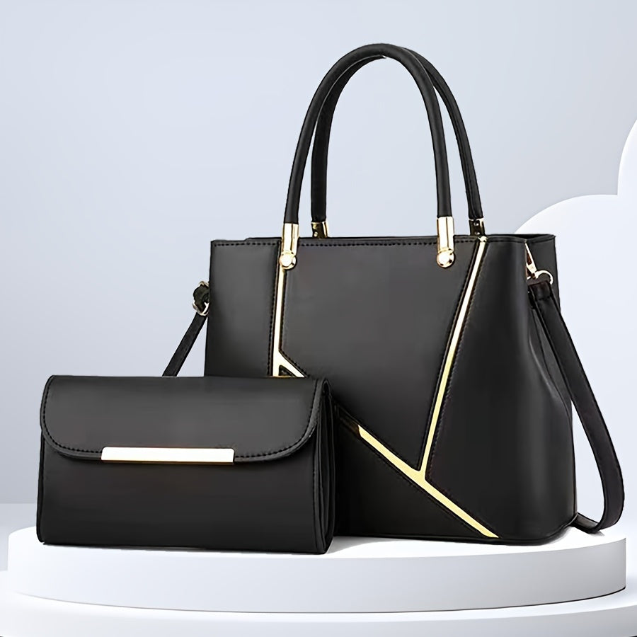 Ensemble de sacs à main pour femmes élégant en 2 pièces avec tote et bandoulière