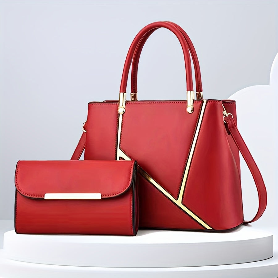 Ensemble de sacs à main pour femmes élégant en 2 pièces avec tote et bandoulière