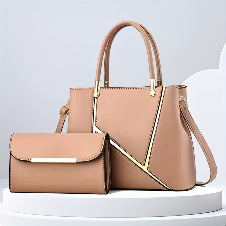 Ensemble de sacs à main pour femmes élégant en 2 pièces avec tote et bandoulière