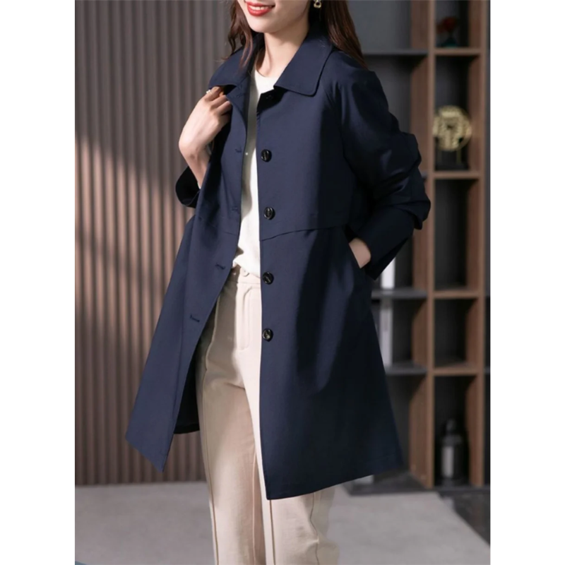 Manteau Trench Femme - Coupe Ajustée Longueur Mi-Cuisse