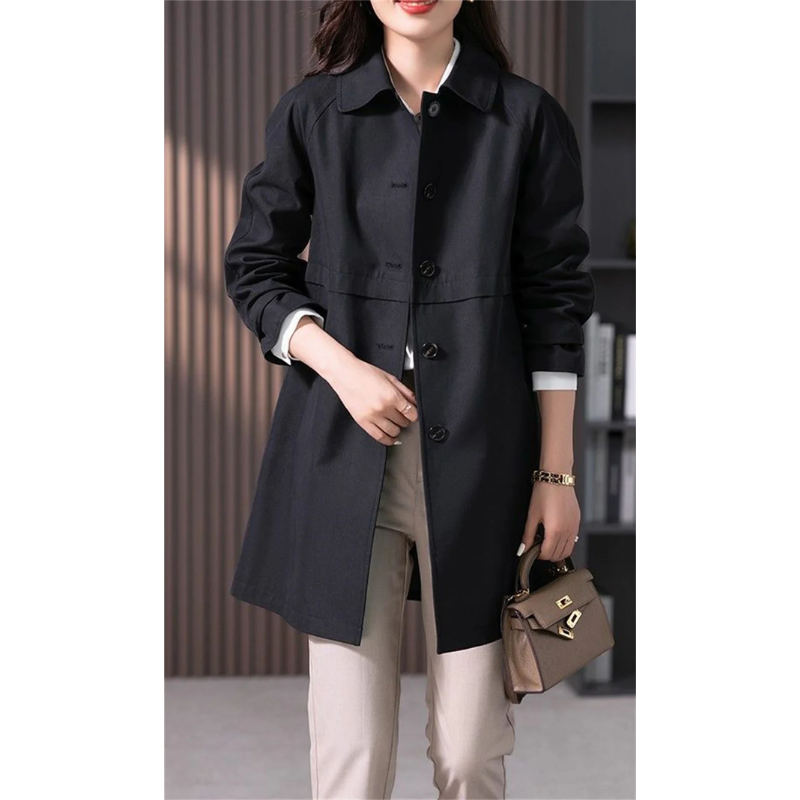 Manteau Trench Femme - Coupe Ajustée Longueur Mi-Cuisse