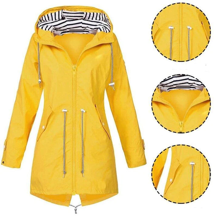 Veste de Pluie Extérieure Imperméable pour Femmes avec Capuche