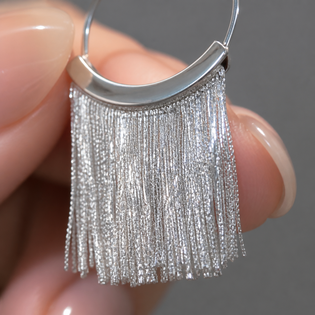 CascadeAura™ – Boucles d'oreilles à franges scintillantes inspirées des cascades avec finition hypoallergénique