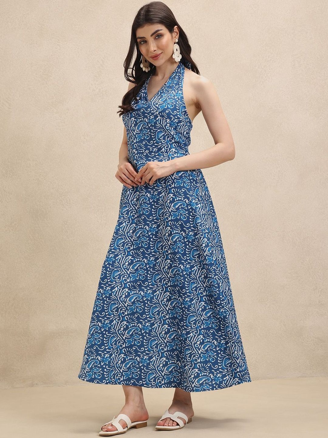 Robe Maxi à Dos Nu Florale pour Femmes