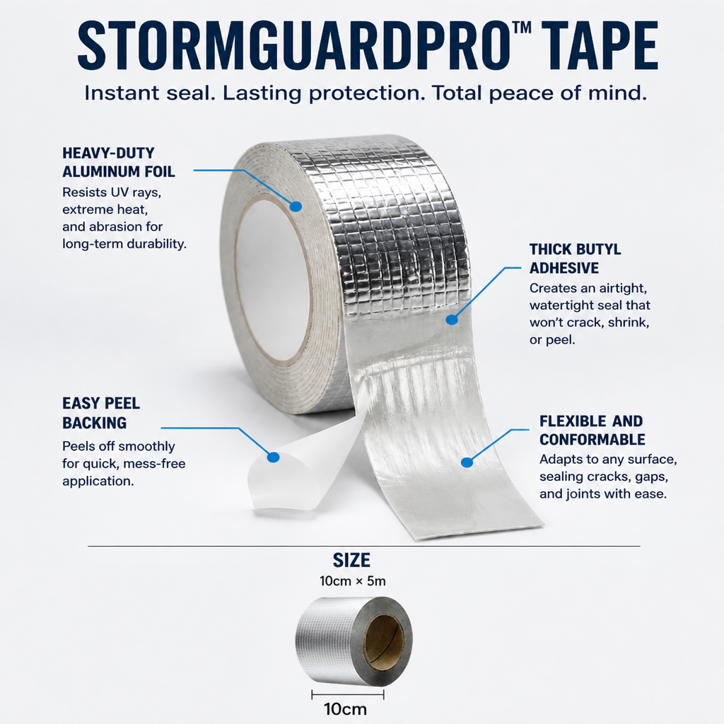 StormGuardPro™ — Scellez Chaque Fuite Instantanément pour Une Tranquillité d'Esprit Totale et Durable