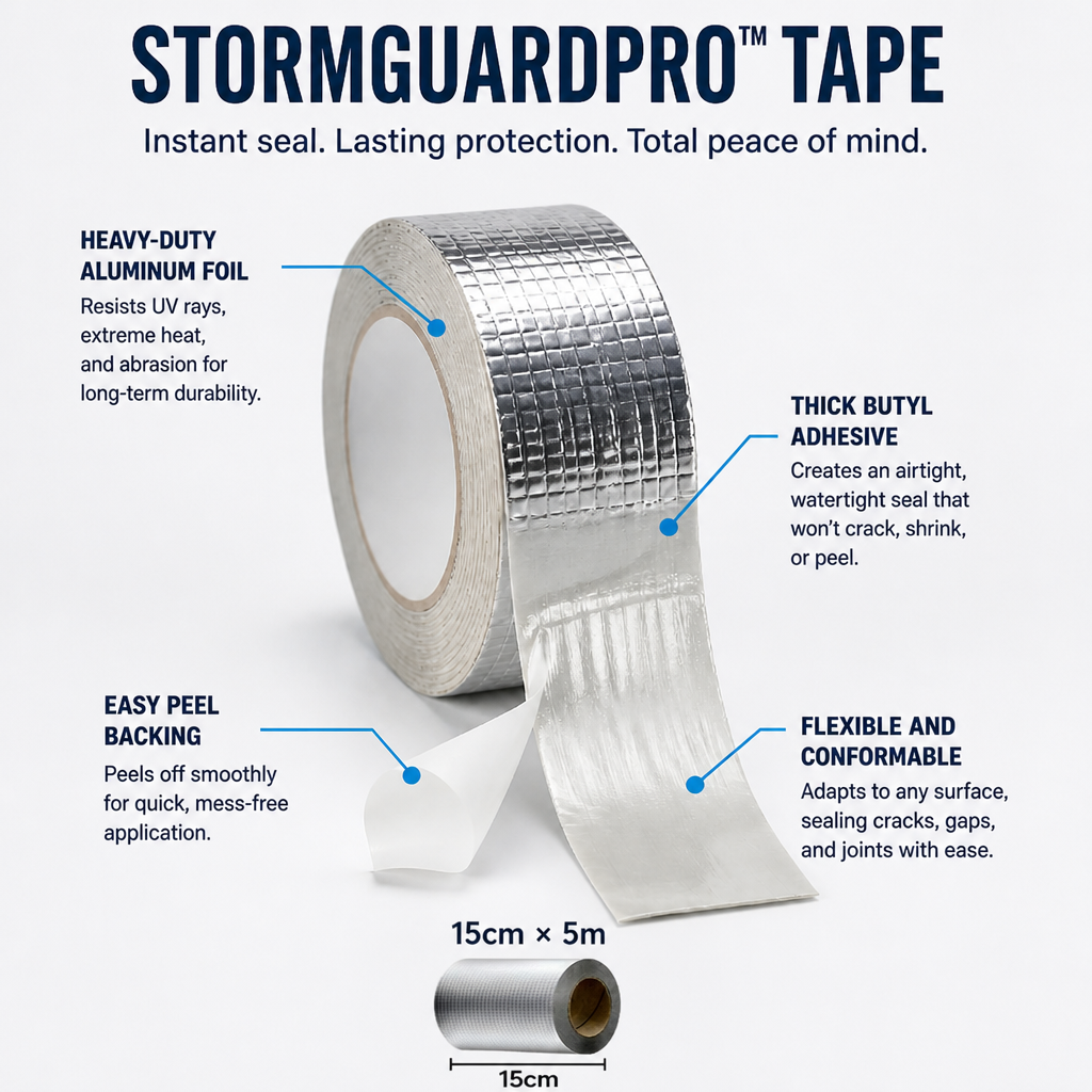 StormGuardPro™ — Scellez Chaque Fuite Instantanément pour Une Tranquillité d'Esprit Totale et Durable