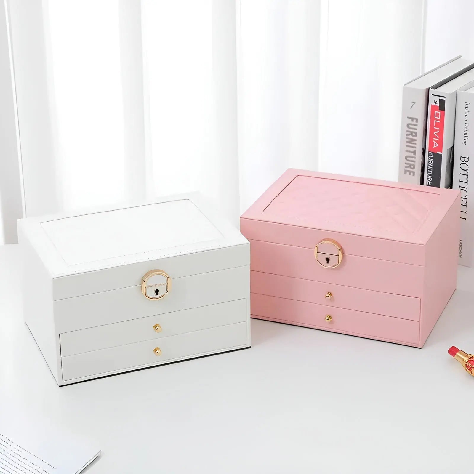 Boîte à Bijoux Luxueuse à Plusieurs Niveaux – EleganceBox