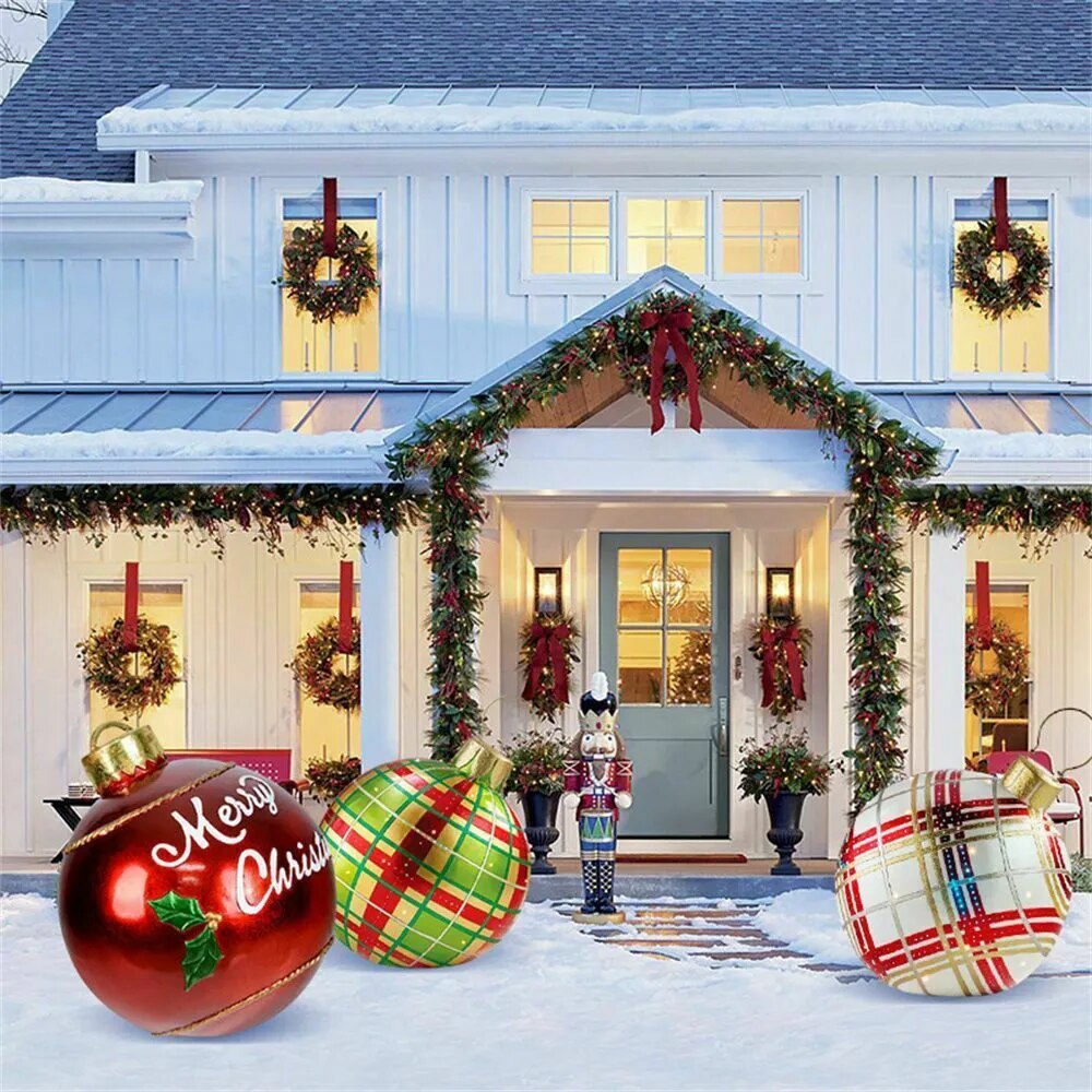 Boules de Noël XL – Décoration de Noël Jumbo Résistante aux Intempéries pour Intérieur & Extérieur